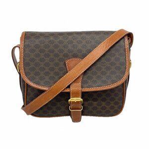 Celine Shoulder Bag Macadam Brown Gold